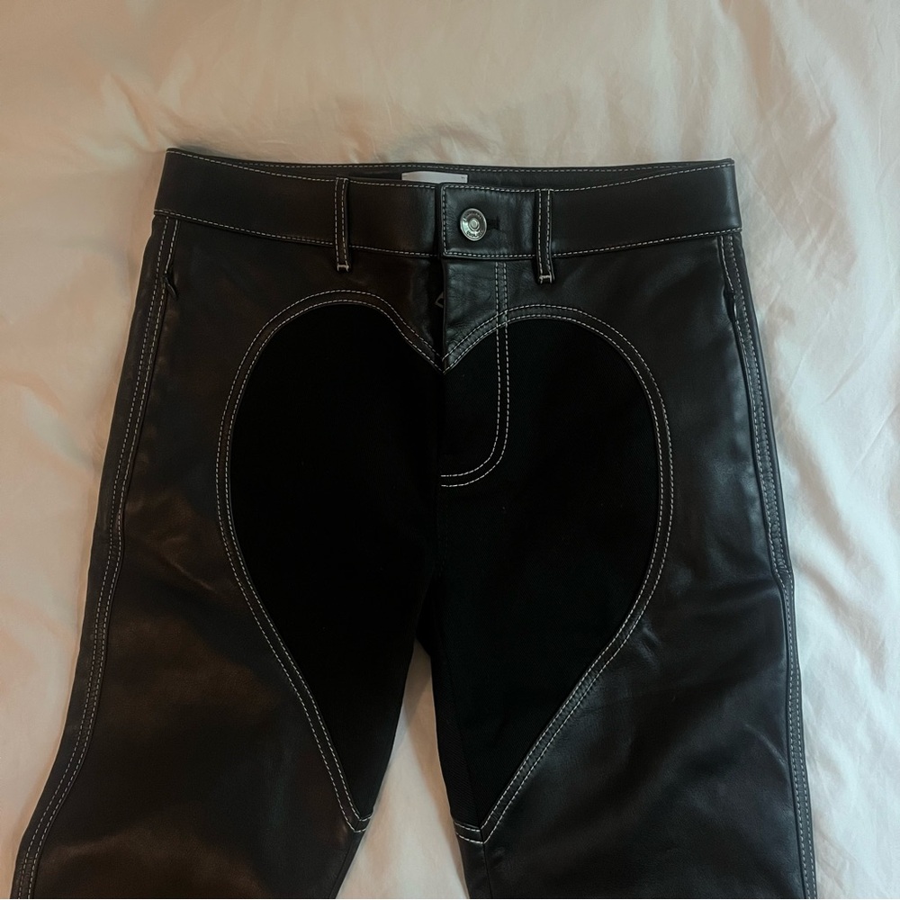 Burberry Black Leather Pants